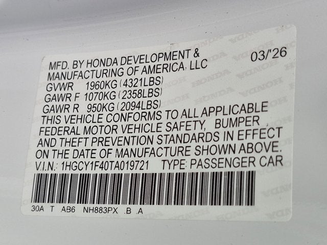 2026 Honda Accord SE