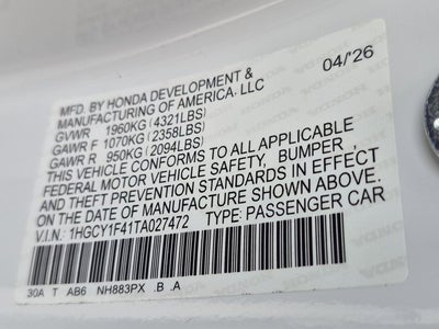 2026 Honda Accord SE