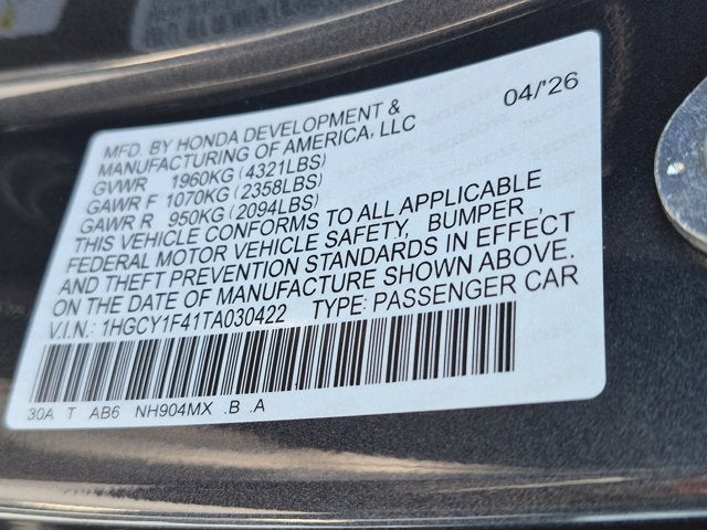 2026 Honda Accord SE