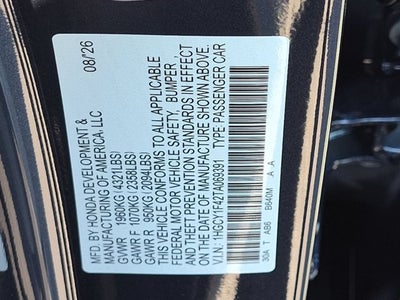 2026 Honda Accord SE