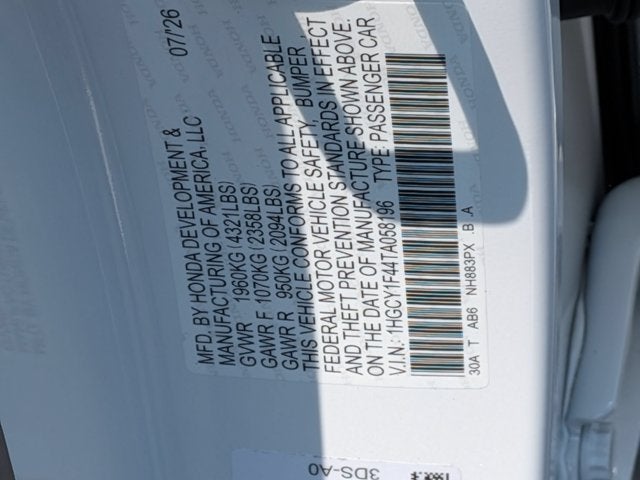 2026 Honda Accord SE
