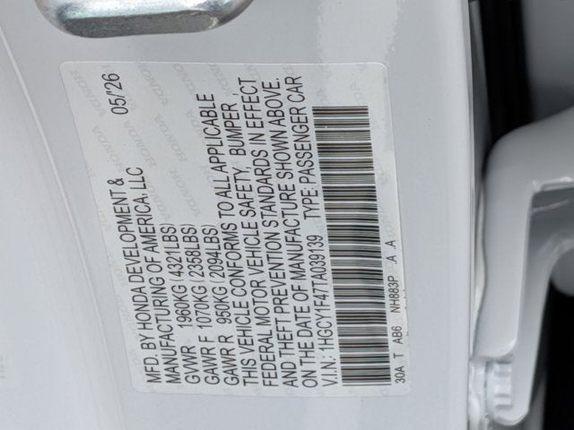 2026 Honda Accord SE
