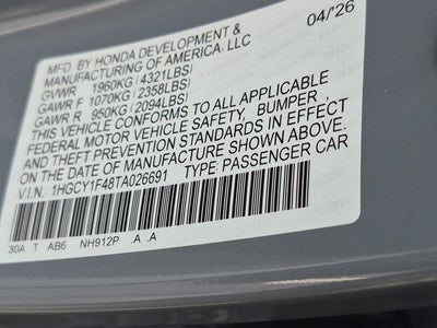 2026 Honda Accord SE