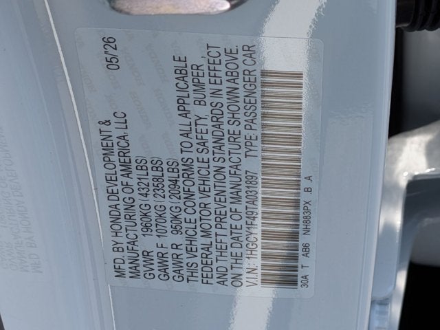 2026 Honda Accord SE