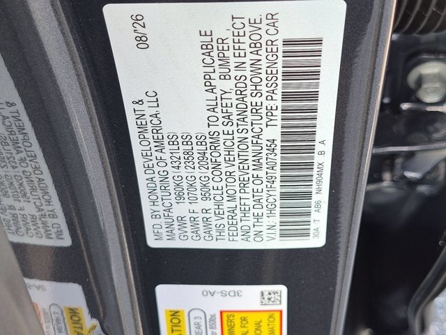 2026 Honda Accord SE