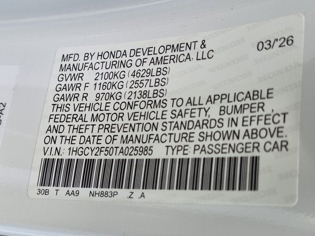2026 Honda Accord Hybrid Sport