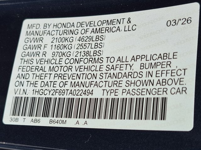 2026 Honda Accord Hybrid EX-L