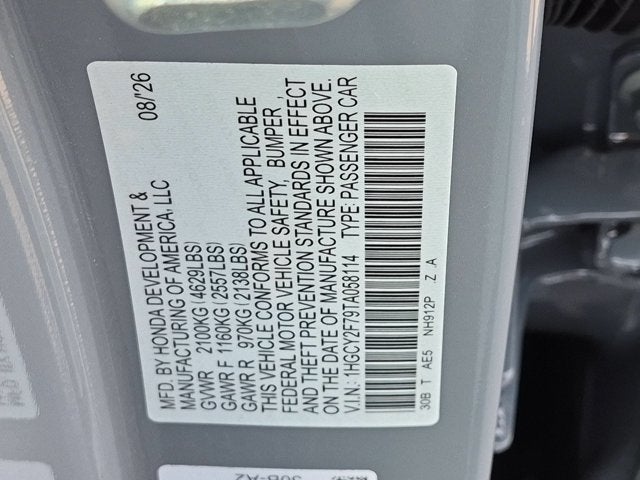 2026 Honda Accord Hybrid Sport-L