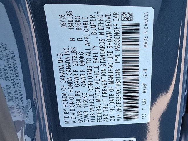 2026 Honda Civic Sport