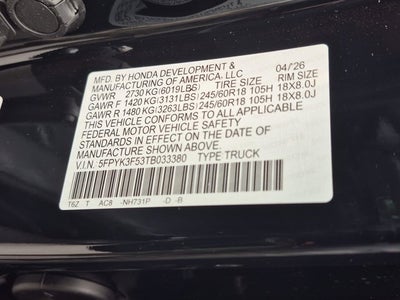 2026 Honda Ridgeline RTL