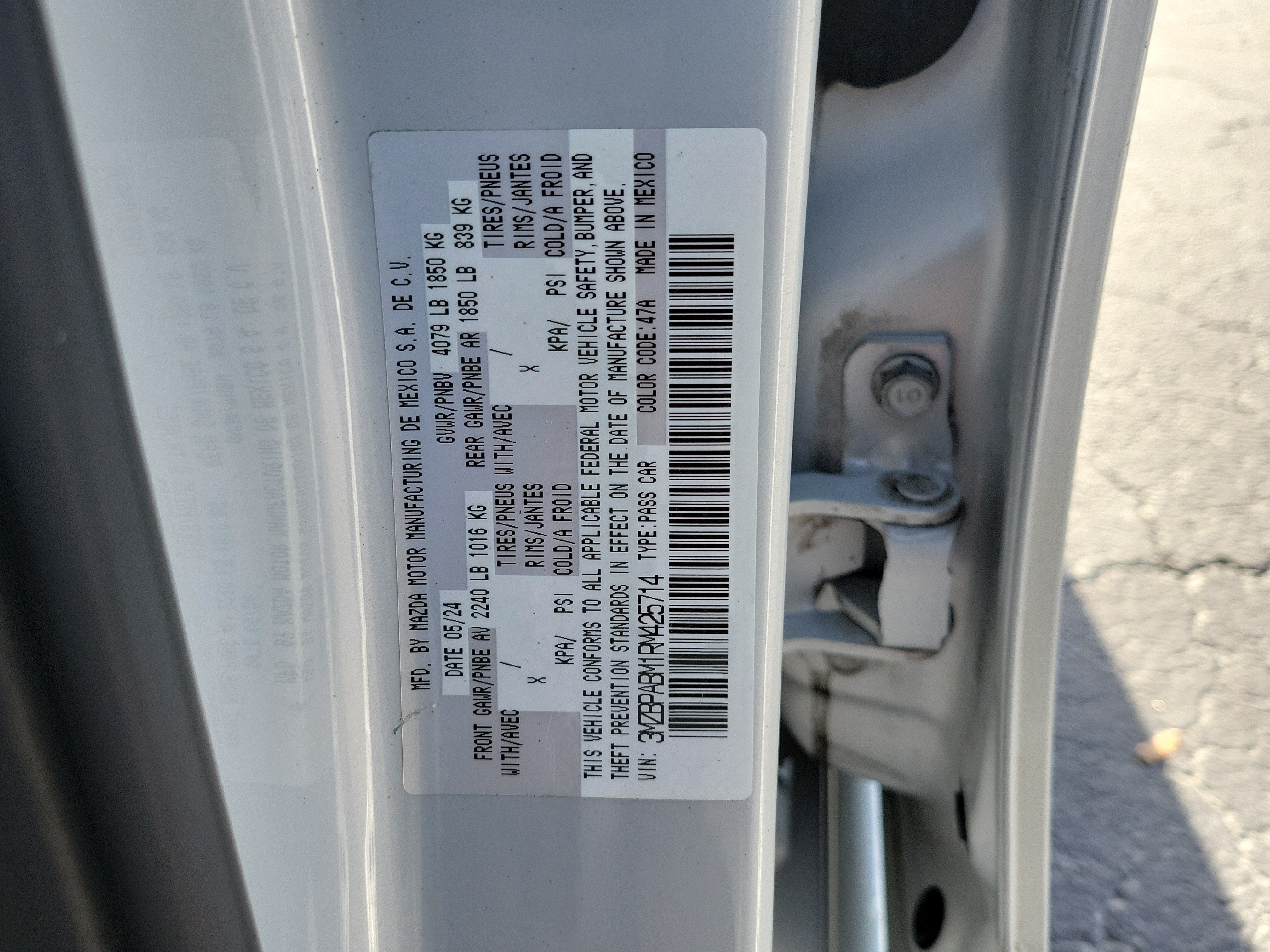 2024 Mazda Mazda3 Sedan 2.5 S Select Sport